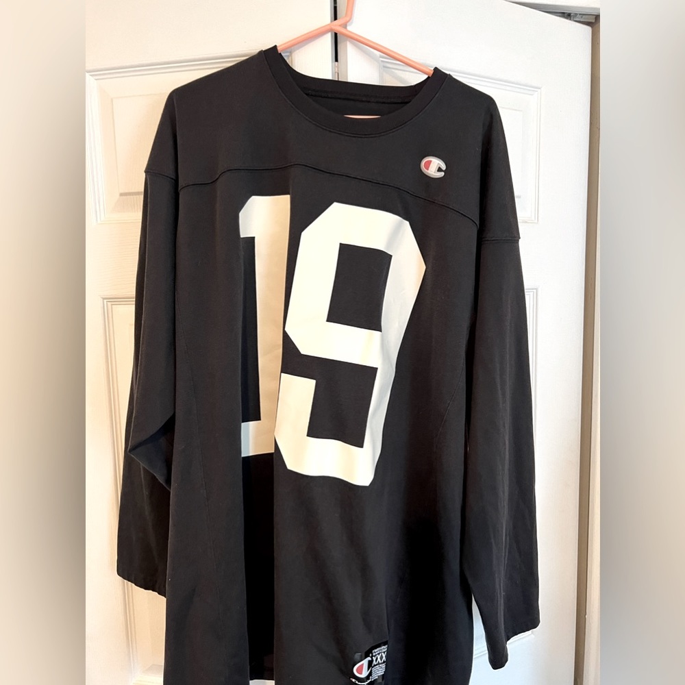 CHAMPION 19 Size XXXL Football Jersey Black White Print Classic